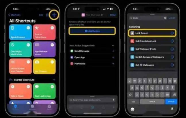 宁蒗苹果14锁屏维修店分享iPhone14升级iOS16.4后如何创建锁屏快捷方式 